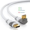 Deleycon 10 m hdmi 270° kampinis kabelis - suderinamas su hdmi 2.0/1.4 - uhd 4k 3d 1080p 2160p arc - baltas