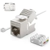 Deleycon 12x mini keystone cat 6a jack modulis, trumpa versija 30 mm (3 cm) ilgio, 10 gbps pilnai ekranuotas stp rj45 lizdo jungties pataisos kabelis, idealiai tinka cat7 cat6 cat6a tinklo kabelio lizdo pataisos skydeliui