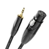 Deleycon 2 m xlr į 3.5 mm jack stereo mikrofono kabelis audio adapterio kabelis aux studijos kokybės grynas ofc varis (awg24) xlr female į jack 3.5 mm male - metalinis užraktas
