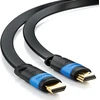 Deleycon (3 m) plokščias Hdmi kabelis - suderinamas su Hdmi 2.0/1.4 - Uhd 4k Hdr 3d 1080p 2160p Arc - didelis greitis su Ethernet - juodas