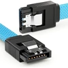 Deleycon 30 cm Sata 3 kabelis nailonas 6 Gbit/s duomenų kabelis Sata Iii jungiamasis kabelis Serial Ata jungiamasis kabelis pagrindinei plokštei ir kietajam diskui Hdd Ssd 2 S-ata L jungtis tiesus mėlynas