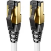 Deleycon 3.0 m Cat8.1 patch kabelis, tinklo kabelis, Rj45, Lan Dsl kabelis, S/ftp ekranavimas, 2000mhz, 40gbit, Cat.8 ethernet kabelis, Rj45 jungtis, paauksuotas, baltas