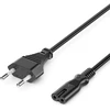 Deleycon 3.0 m maitinimo laidas, maitinimo laido kištukas C tipo, euro kištukas į C7 lizdą, euro maitinimo laidas, smulkios buitinės technikos laidas, euro 8, televizorius, „blu-ray“, buitiniai prietaisai, maitinimo šaltiniai, juodas