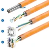 Deleycon 48x Cat6a Keystone lizdo modulis, tinklo kabelio jungtis, Stp ekranavimas, Rj45 lizdas, tinklo lizdas, skydelis, Keystone laikiklio ilgiklis