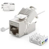 Deleycon 48x Cat6a Keystone lizdo modulis, tinklo kabelio jungtis, Stp ekranavimas, Rj45 lizdas, tinklo lizdas, skydelis, Keystone laikiklio ilgiklis