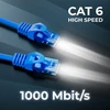 Deleycon 5 m Cat.6 Ethernet Gigabit Lan tinklo kabelis Rj45 Cat6 Patch kabelis, suderinamas su Cat.5 Cat.5e Cat.6a Cat.7 - mėlynas