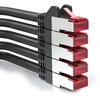 Deleycon 5 x 0,5 m Cat6 Patch kabelis S/ftp Pimf ekranavimas Cat-6 Rj45 tinklo kabelis Ethernet kabelis Lan Dsl jungiklis maršrutizatorius modemas prieigos taškas Patch Panels – juodas