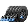 Deleycon 5 x 0,5 m Cat6 plokščias tinklo kabelis 1000 Mbit Gigabit Lan - Cat 6 Rj45 Ethernet Patch kabelis plonas montavimo kabelis plokščias - interneto jungikliui maršrutizatoriui modemui Patch Panel - juodas