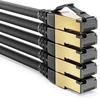 Deleycon 5 x 2 m Cat8.1 patch kabelis, tinklo kabelis, duomenų kabelis, S/ftp Pimf, 2000 Mhz, 40 Gbit, Rj45, Lan Dsl kabelis, Cat.8 ethernet kabelis, Rj45 jungtis, juodas