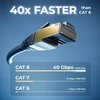 Deleycon 5 x 2 m Cat8.1 patch kabelis, tinklo kabelis, duomenų kabelis, S/ftp Pimf, 2000 Mhz, 40 Gbit, Rj45, Lan Dsl kabelis, Cat.8 ethernet kabelis, Rj45 jungtis, juodas