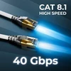 Deleycon Cat 8.1 tinklo kabelis, 1 m, baltas, Rj45, 40 Gbit/s