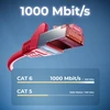 Deleycon Cat6 Patch kabelis S-ftp/pimf (įvairių spalvų) Cat. 6 tinklo kabelis. Ethernet tinklo kabelis [250–25 m] dvigubo ekranavimo, raudonas