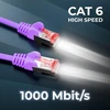 Deleycon Cat6 S-ftp/pimf Patch kabelis (įvairių spalvų) Cat. 6 tinklo kabelis. Ethernet tinklo kabelis [250–25 m] dvigubo ekranavimo, 1 m, violetinė / alyvinė