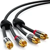 Deleycon Premium 2m Hq stereo audio Rca kabelis - 2x Rca kištukas į 2x Rca kištuką - Metalinis - paauksuotas