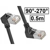 Delock Patchcord Kat.6a Pimf ekranuotas Rj45-rj45 1:1 kampinis 90st-270st 0.5m