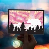 Delorigin daugiasluoksnės aurora pjovimo formelės, pagamintos iš anglinio plieno, baltasis lokys, miško reljefiniai trafaretai, pjovimo formelės 2025, skirtos scrapbooking kortelių gamybai, amatų kvietimų dekoravimui