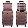 Diamond 2in1 kelioninis rinkinys: vidutinis lagaminas M + kosmetinis lagaminas Bc rose auksinis spalvos, ratukai, A227 Abs