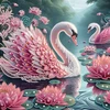 Diamond mozaika Swan's 30x30cm 5d rinkinys su specialiais karoliukais
