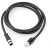 Didelio lankstumo M12 4 kontaktų D-code kištukas į Rj45 ekranuotą Cat6 ethernet kabelį pramoninei technikai, kamerų tinklui, robotų kodavimo jutikliui (2m)