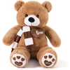 Didelis meškinas "teddy" rudas, 100 cm, pliušinis žaislas su širdimi
