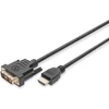 Digitus 2 m, hdmi/dvi-d 2 m hdmi dvi-d juodas – adapteriai vaizdo kabelis (hdmi/dvi-d, hdmi, dvi-d, vyriškas, vyriškas, nikelis, juodas)