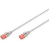 Digitus Lan kabelis Cat 6 – 1 m – Slim – Rj45 tinklo kabelis – Utp neekranuotas – suderinamas su Cat-6a – pilkas