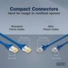 Digitus lan kabelis cat 6a - 5 m - slim versija awg 32/7 - 10 gbps - rj45 tinklo kabelis - f/ftp - poe+ - lszh - suderinamas su cat-7, cat-6, cat-5e - mėlynas