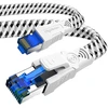 Digoloan ethernet cat 8 lan tinklo kabelis rj45 2m plokščias nailoninis interneto kabelis 40 gbps 2000 mhz didelio greičio ekranuotas gigabitinis pataisos kabelis