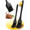 Dimiff® silikoninis teptukas, konditerinis teptukas, silikoninis virtuvinis teptukas, 26 + 21 cm, be Bpa, maistinis silikoninis virtuvinis teptukas, 230 °c, karščiui atsparus teptukas, kepimo Bbq grilio teptukas, didelis + mažas