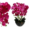 Dirbtinis orchidėjos žiedas vazone, dirbtinės gėlės, 3 stiebai, premium