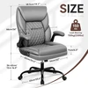 Dochair ergonomiška biuro kėdė su siūbavimo funkcija, reguliuojamo aukščio rašomojo stalo kėdė, dirbtinė oda, 150 kg, pilka