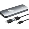 Kietasis diskas Dogfish nešiojamas išorinis ssd 2tb ngff 2242/2260/2280 pilkas metalinis usb 3.1 type-c itin lengvas išorinis mini kvėpuojantis ssd, skirtas mac/windows/android/linux (iki 6 gbps, su led)