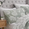 Patalynės komplektas Dreams & Drapes Design - Chrysanthemum - lengvai prižiūrimas antklodės užvalkalų komplektas - vienvietis, žalios spalvos