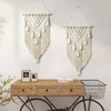 Dremisland boho macramé sienos dekoracija geometrinis austas gobelenas smėlio spalvos medvilninis gobelenas sienų menas gobeleno kutai gobelenas sienos dekoracija miegamajam svetainei