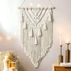 Dremisland boho macramé sienos dekoracija geometrinis austas gobelenas smėlio spalvos medvilninis gobelenas sienų menas gobeleno kutai gobelenas sienos dekoracija miegamajam svetainei