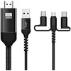 Duobagma 3 viename usb c į hdmi suderinamas kabelis 2k 60hz micro usb type-c į hdmi adapterio keitiklis usb 5v maitinimo šaltinis