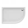 Durasan pusapvalis dušo padėklas N-100l, matm. 100x80x14, gylis 3 cm, fi 90mm kairinis