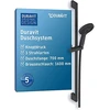 Duravit Universal dušo sistema, dušo komplektas su 3 srovės tipais (rain, Pulse, Mono), dušo stovas (700 mm) su reguliuojamo aukščio rankiniu dušu, dušo žarna su apsauga nuo susisukimo, matinė juoda