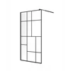 Dušo sienelė stiklas 8mm walk-in 100cm juoda rašto esg loft stiklas