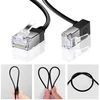 Dutevolns Itin plonas Cat 6 ethernet kabelis 90° žemyn kampu 1 m, lankstus plonas rj45 cat 6a lan kabelis gigabitinis, skirtas pc, maršrutizatoriui, ps4/5, (juodas)