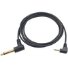 Duttek audio kabelis (1,8 m), 6,35 mm mono kištukas į 3,5 mm Ts mono kištuką, 90 laipsnių stačiu kampu stereo audio kabelis ausinėms, elektrinei bosinei gitarai, gitarai, klavišiniams, profesionaliai audio įrangai