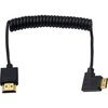 Duttek Mini Hdmi į Standard Hdmi kabelis, Mini Hdmi į Hdmi spiralinis kabelis, itin plonas Hdmi Male į Mini Hdmi Male, palaiko 4k Ultra Hd, 1080p, 3d (hdmi 2.0) (1.2m) (stačiu kampu)
