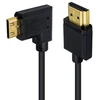 Duttek Mini Hdmi į Standard Hdmi kabelis, Mini Hdmi į Hdmi spiralinis kabelis, itin plonas Hdmi Male į Mini Hdmi Male, palaiko 4k Ultra Hd, 1080p, 3d (hdmi 2.0) (1.2m) (stačiu kampu)