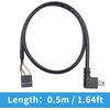 Duttek Mini Usb į Usb jungties dupont kabelis, mini Usb kištukas į 9 kontaktų Usb jungties lizdą, Pcb, pagrindinė plokštė, dupont Usb prailginimo kabelis, 2 vnt.