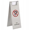 Dvipusis ženklas 'no parking' nerūdijančio plieno 22x28,5x58 cm sidabrinis
