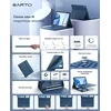 Earto Ipad 11 A16 (2025) / 10th Generation 2022 klaviatūra Ipad 10th Generation su jutikliniu kilimėliu, apšviesta 7 spalvų įkraunama Azerty klaviatūra tamsiai mėlyna