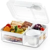 Easylock pietų dėžutė su skyreliais 1650 ml bento dėžutė pietų dėžutė suaugusiems stačiakampė pietų dėžutė salotų dėžutė su 150 ml padažo dėžute sviesto pietų dėžutė nepralaidi mokyklai, biurui, iškylai (balta)