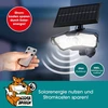 Easymaxx led saulės prožektorius, skirtas naudoti lauke su judesio davikliu | saulės šviestuvas | lanksčiai pozicionuojamas | 3 reguliuojami režimai | įskaitant nuotolinio valdymo pultą [juodas]