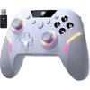 Easysmx X20 belaidis valdiklis Pc su Rgb, bluetooth valdiklis su 2 viename trigeriu ir nuimama hall svirtimi bei mechaniniais mygtukais, 6 ašių giroskopas, suderinamas su Pc/switch/mobiliuoju telefonu, baltas
