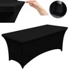 Elastingas užvalkalas, lygi juoda staltiesė catering stalui 240x90cm 180g